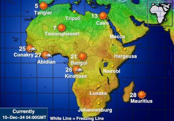 Namibia Sääennuste lämpötila kartalla 