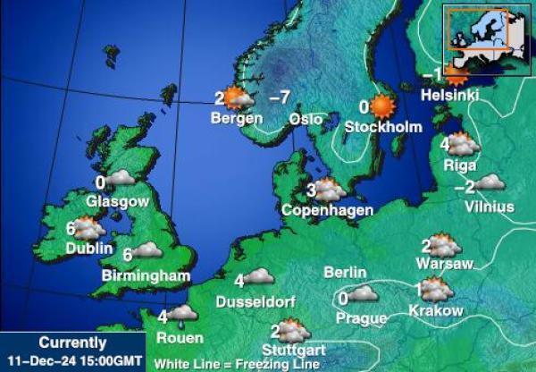 オランダ 天気予報温度マップ 