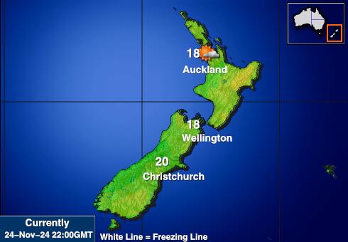 Novi Zeland Vremenska prognoza, temperatura, karta 