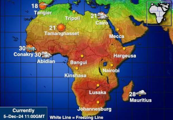 Niger Sääennuste lämpötila kartalla 