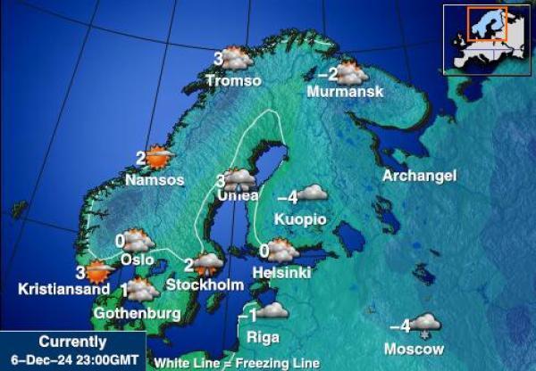 Norja Sääennuste lämpötila kartalla 