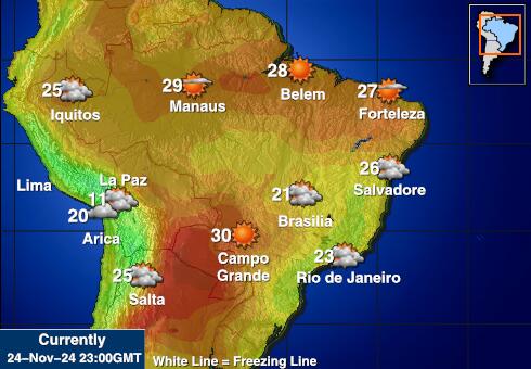 Peru Weersverwachting Temperatuur Kaart 