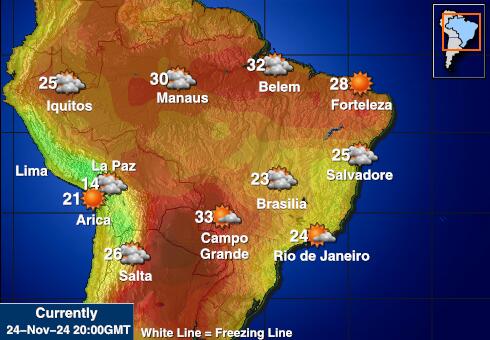 Peru Vremenska prognoza, temperatura, karta 