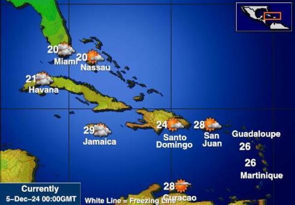 Puerto Rico Sääennuste lämpötila kartalla 