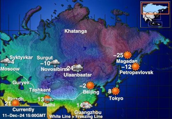 ロシア 天気予報温度マップ 