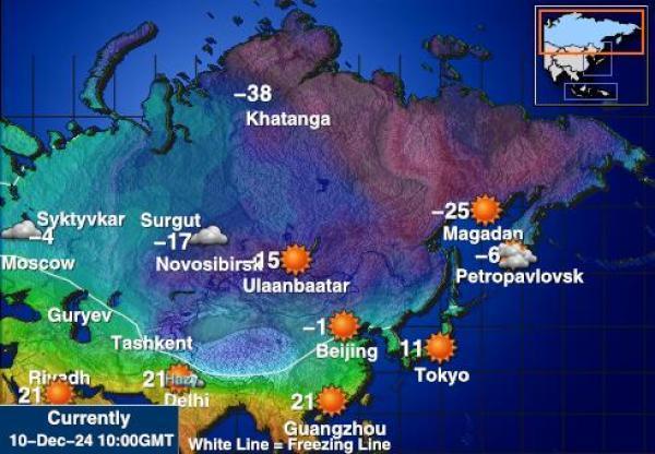 Venäjä Sääennuste lämpötila kartalla 