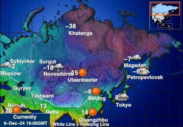 Venäjä Sääennuste lämpötila kartalla 