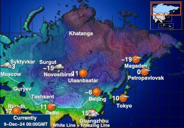 Venäjä Sääennuste lämpötila kartalla 