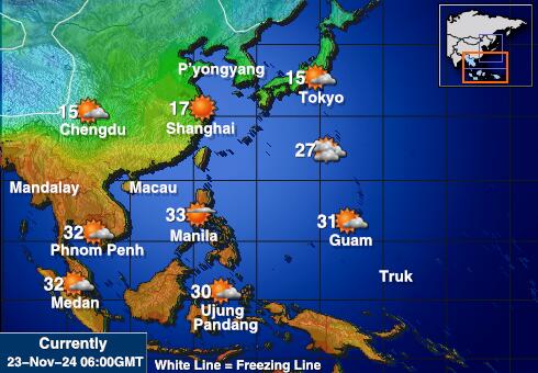 Wyspy Spratly Prognoza pogody temperaturę na mapie 