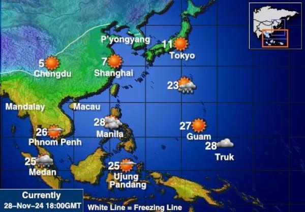 Otočje Spratly Vremenska prognoza, temperatura, karta 