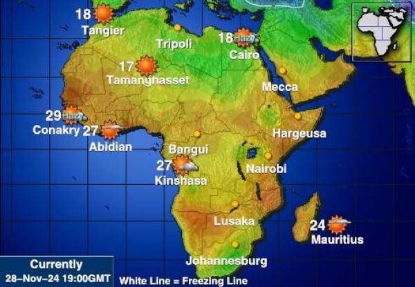 Sudan Vremenska prognoza, temperatura, karta 