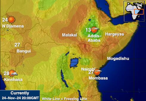 Uganda Vremenska prognoza, temperatura, karta 