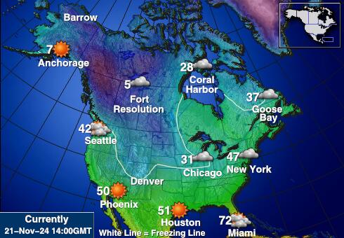 USA Alabama Weather Forecast Temperature Map 