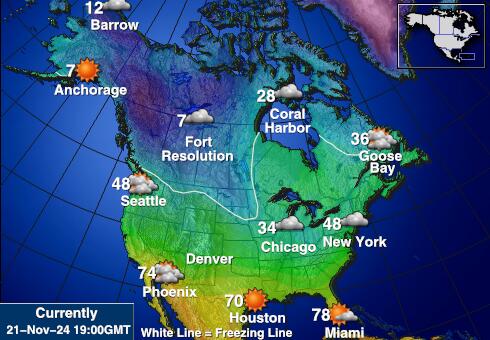 USA Connecticut Weather Forecast Temperature Map 