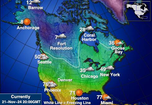 USA Hawaii Weather Forecast Temperature Map 