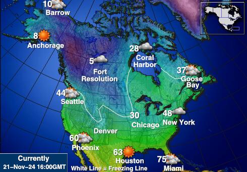 USA Indiana Weather Forecast Temperature Map 