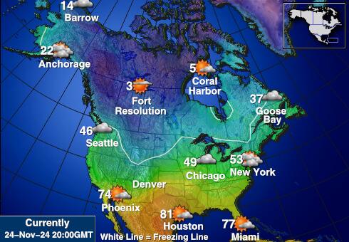 SAD Michigan Vremenska prognoza, temperatura, karta 