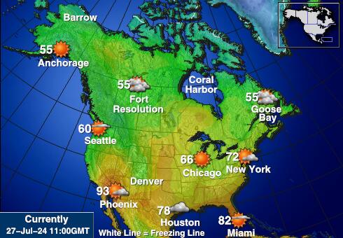 USA South carolina Weather Forecast Temperature Map 