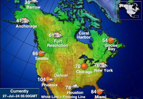 USA South dakota Weather Forecast Temperature Map 
