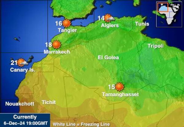 Länsi-Sahara Sääennuste lämpötila kartalla 