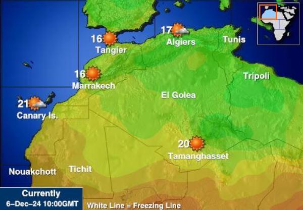 Länsi-Sahara Sääennuste lämpötila kartalla 