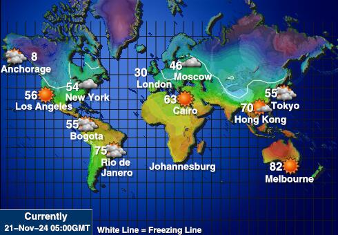 World Weather Forecast Temperature Map 